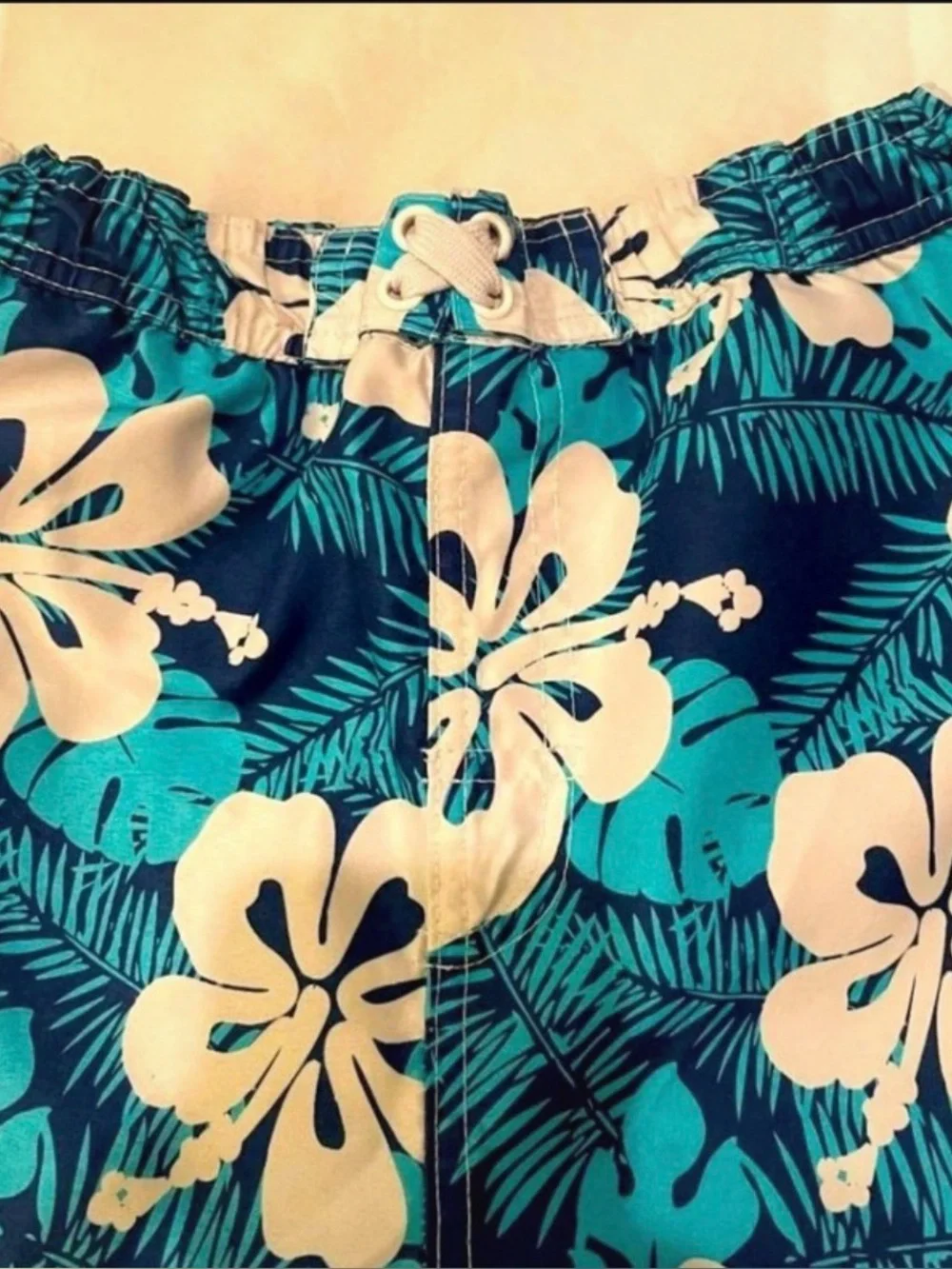 Mick Mack Ltd Boys Swim Trunks Size 6 Tropical Floral Blue Green Beach Shorts